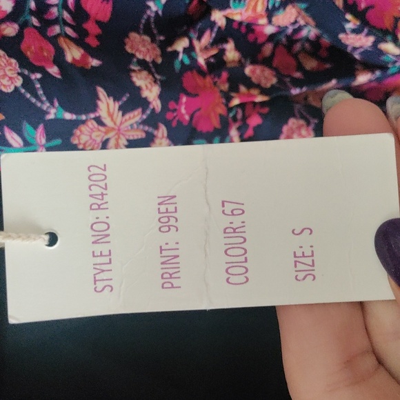 Anthropologie Boemo Maxi Dress Pink Blue Ruffle Tiered Long Sleeve Sz Small New - Picture 5 of 9